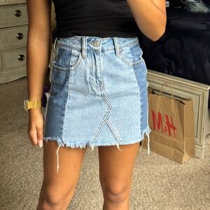Pacsun two-tone jean skirt